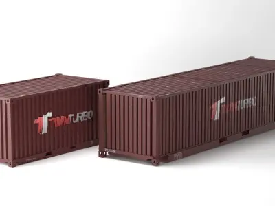 Container cargo PBR 3D model