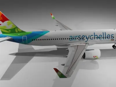 Air Seychelles Airbus a320neo 3d model Low-poly 3D model