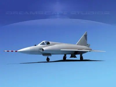 Convair F-102 Delta Dagger Bare Metal 3D model