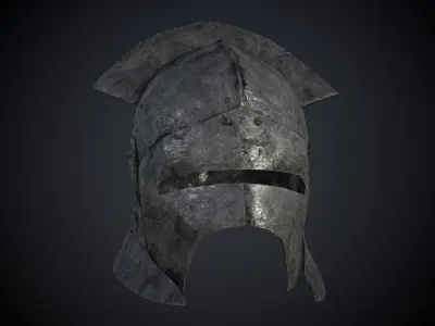Orcs  helmet  Low-poly 3D model