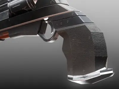 Revolver PBR Low Poly gun Low-poly 3D model