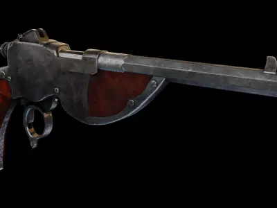 Bittner M1896 2 versions Low-poly 3D model