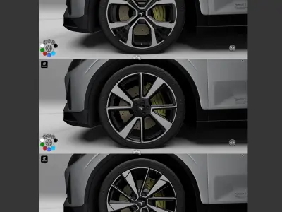 6 Wheel Collection LowHigh Poly Free low-poly 3D model