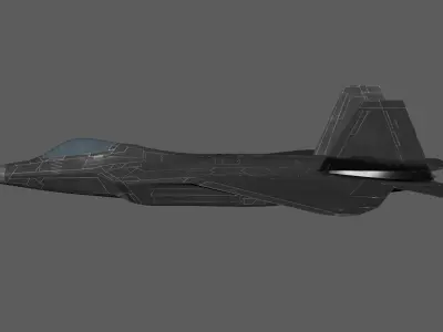 F-22 UDIM 4k Textures Low-poly 3D model