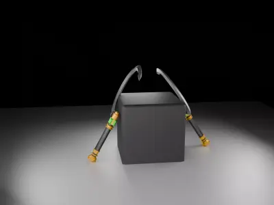 3d sickle weapon Low-poly 3D model