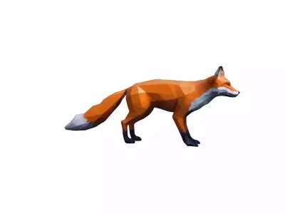 Red Fox Animal In The Natural Nice Chair 3d Render 3D model