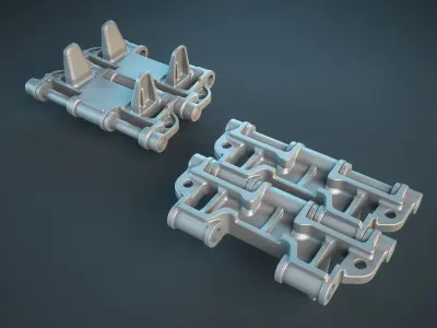  ZSU-23-4 Shilka Tracks High-Poly 3D model