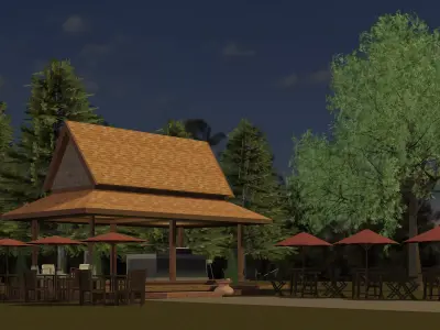 Cafe pavilion 25T06 3D model
