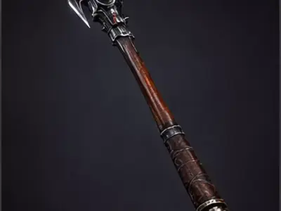 Skull Reaper Battle Axe Low-poly 3D model