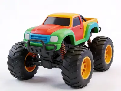 Stylized Off-Road Monster Truck 3D Model Low-poly 3D model