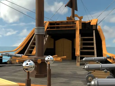 BLACK PEARL Low-poly 3D model