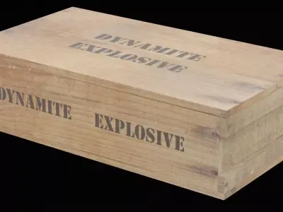 Dynamite Explosive Box Low-poly 3D model