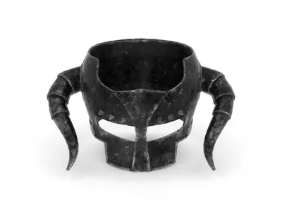 Stylized Helmet Game Ready PBR Low Poly 3D model Low-poly 3D model