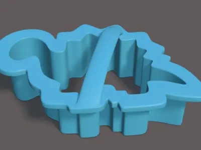 Set Of 7 Dinosaur Cookie Cutters 3D model