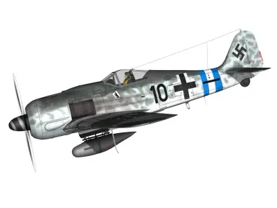 Focke Wulf - FW190 A8 - Black 10 3D model
