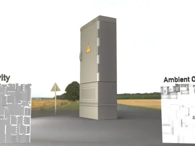 Electrical Distribution Cabinet 96 Low-poly 3D model