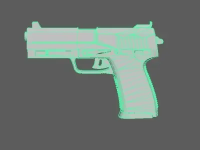 Glock pistol 3D Model Low-poly 3D model