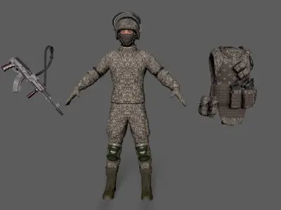 SOLDIER Low-poly 3D model