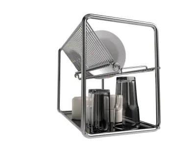Metal Dish Rack Low-poly 3D model