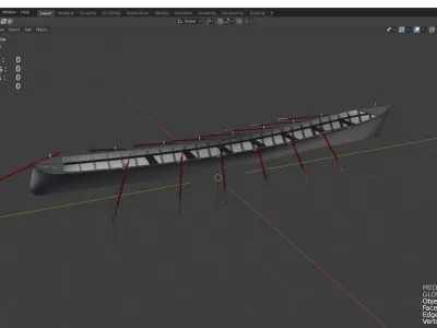 Iban longboat 3D model