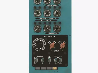 Mi-8MT Mi-17MT Power Panels Board English Low-poly 3D model