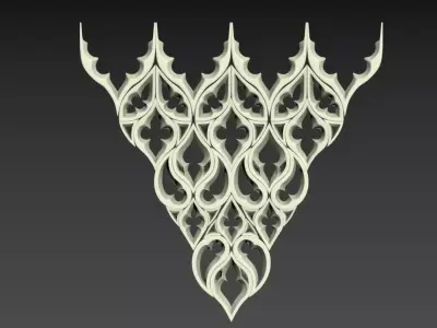 Seamless Gothic pattern 30 Low-poly 3D model