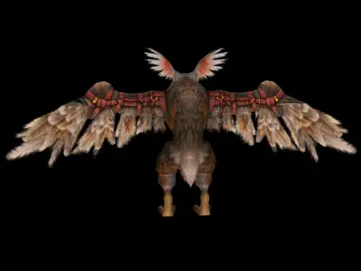 fantasy owl flying Low-poly 3D model