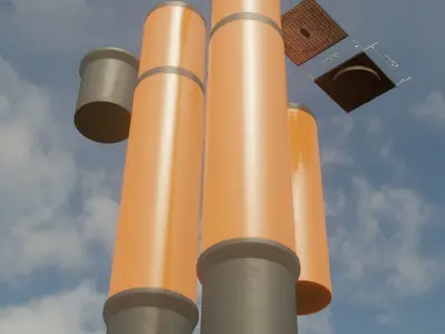 Sewer Cover 5 with Pipes Low-poly 3D model