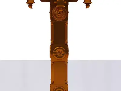 Hindu temple piller Low-poly 3D model