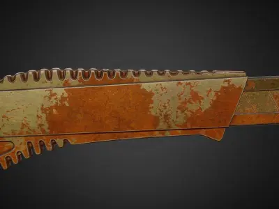 Box Cutter Lowpoly Rusty Version  - Gameready - PBR Low-poly 3D model