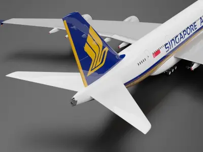 Airbus A380-800 with Singapore Livery 3D model