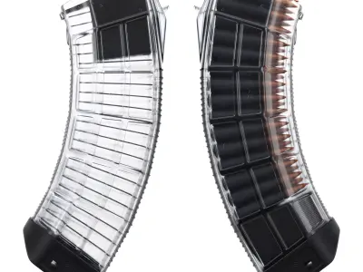 US Palm Clear Polymer AK Magazine 7 62x39mm Low-poly 3D model