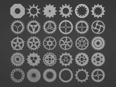 Gear Pack Low-poly 3D model