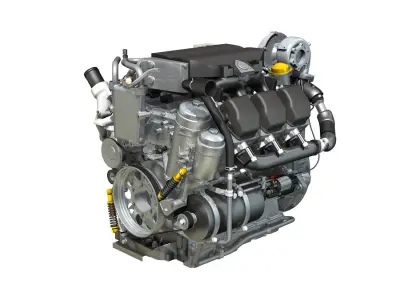 Truck diesel engine 3D model