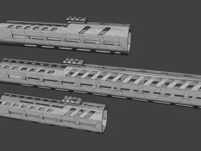 LCH MCX carbon fiber handguard Low-poly 3D model