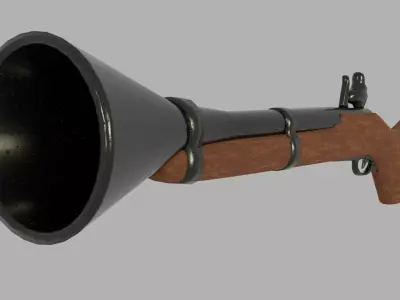 tromblon blunderbuss Low-poly 3D model
