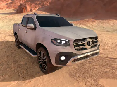 dirty pickup truck Low-poly 3D model