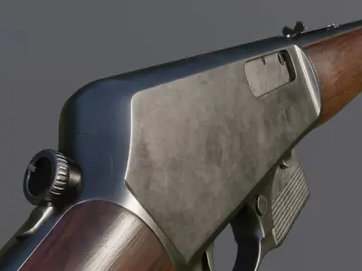 Winchester Model 1907 Low-poly 3D model