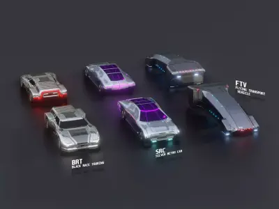 3 FREE Low-Polly Futuristic PBR Vehicle Pack Free low-poly 3D model