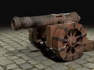 Cannon-2-Old Version Low-poly 3D model