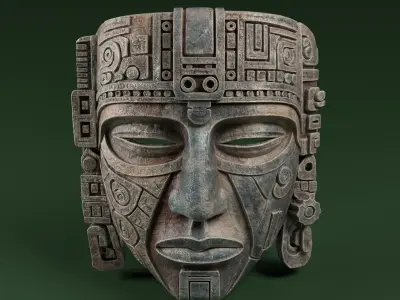Maya Ceremonial Masks Pack C Low-poly 3D model