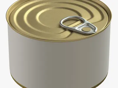 canned food round tin metal aluminium can 08 3D model