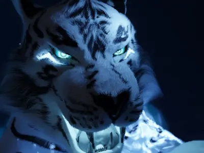 Divine Eclipse - Fantasy Tiger High Poly 3D model