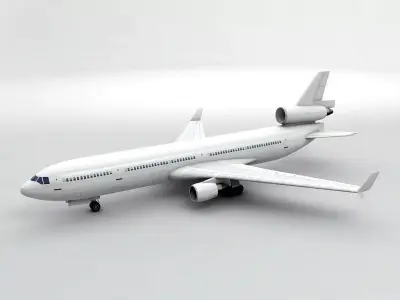  Douglas MD-11 Airliner - Generic White Low-poly 3D model