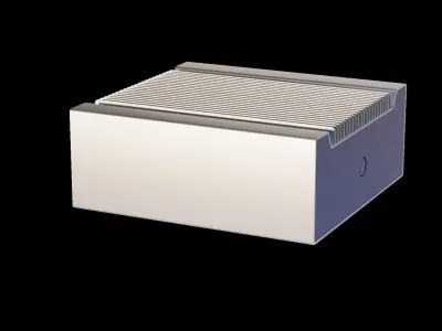  Passively cooled industrial computer with USB 3 3D model