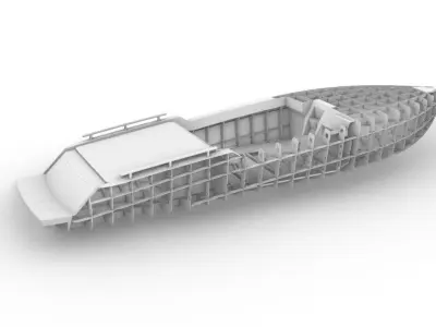 LIFE SIZE 3D motorboat hull model 3D model