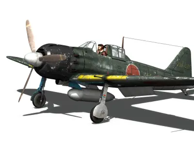 Mitsubishi A6M5 Zero-sen Typ52 3D model