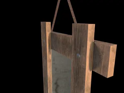 Mirror wooden frame Low-poly 3D model