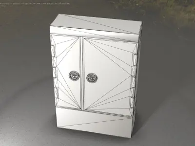 Electrical Distribution Cabinet 166 Low-poly 3D model