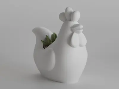 Cute Minimalist Chicken Planter 3D print model